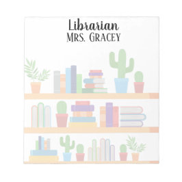 Bloco De Notas Bibliotecário Personalizado de volta ao cacto do l
