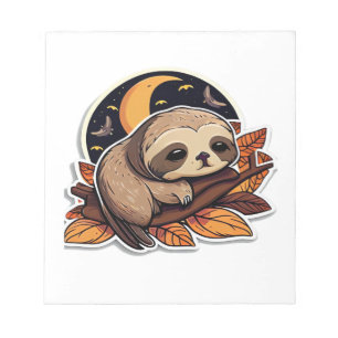 Bloco De Notas bicho-preguiça abóbora adesivo de Halloween estilo