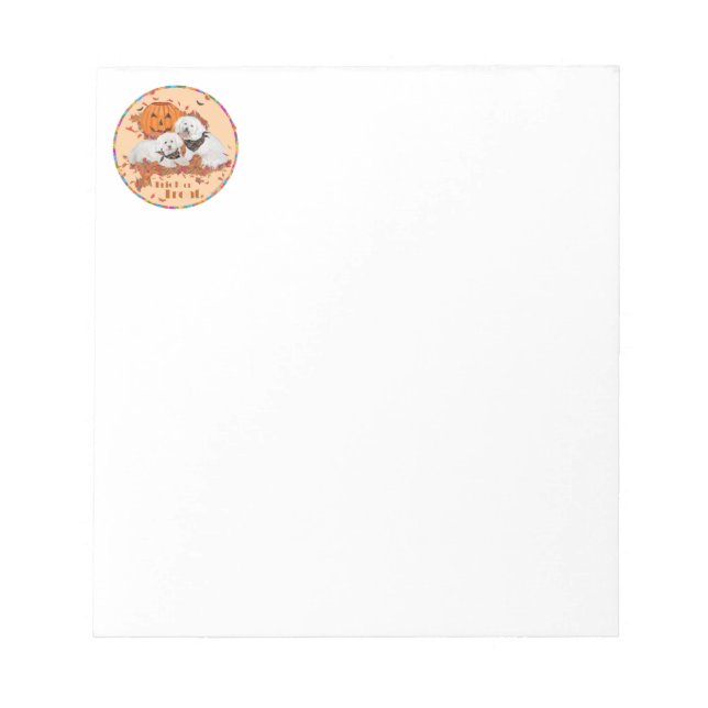 Bloco De Notas Bichon Frise Halloween (Frente)