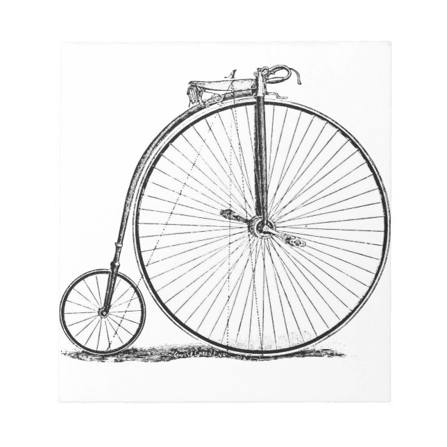 Bloco De Notas Bicicleta de Roda Alta Penny Farthing (Frente)
