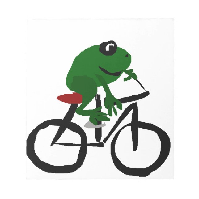Bloco De Notas Bicicleta de Sapo Verde Engraçado (Frente)