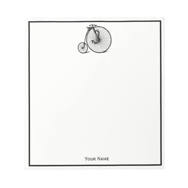 Bloco De Notas Bicicleta de Viagem Velocipede Penny Farthing (Frente)