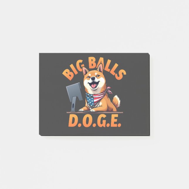 Bloco De Notas Big Balls Doge Department of the Efficiency do Gov (Frente)