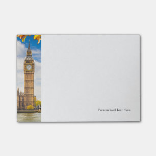 Bloco De Notas Big Ben com folhas de outono, Londres