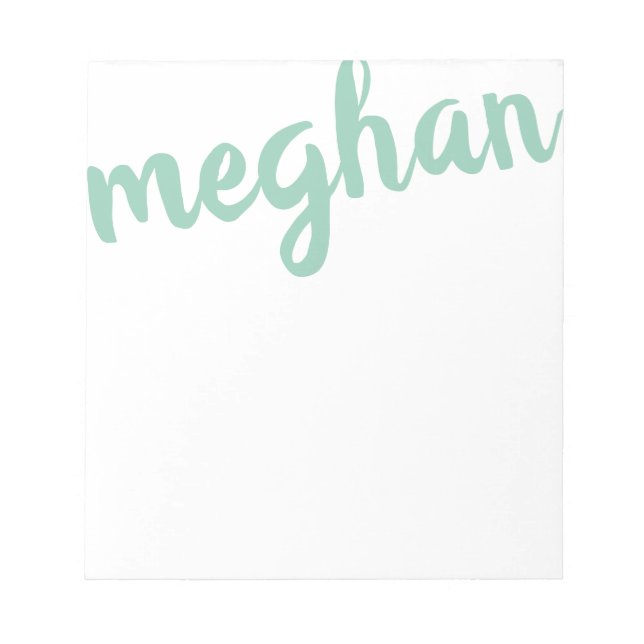 Bloco De Notas Big Name Mint Green Personalized Notepad (Frente)