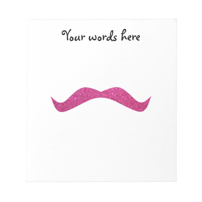Bloco De Notas bigode cor-de-rosa (Frente)