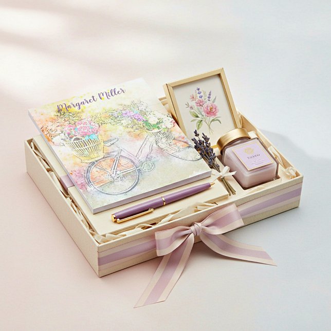 Bloco De Notas Bike e flores personalizadas (Criador carregado)