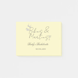 Bloco De Notas Bikins & Martinis bachelorette party yellow retro