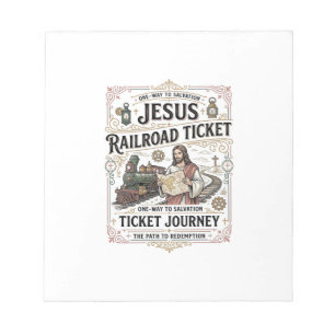Bloco De Notas Bilhete de Trem Jesus Jornada Bilhete de Trem Jesu