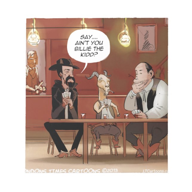 Bloco De Notas Billy The Kid? Cartoon Engraçado (Frente)