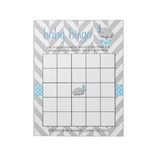 Bloco De Notas Bingo azul e cinzento doce do chá de fraldas do