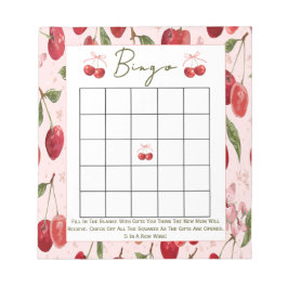Bloco De Notas Bingo baby shower game Cherry Sweet