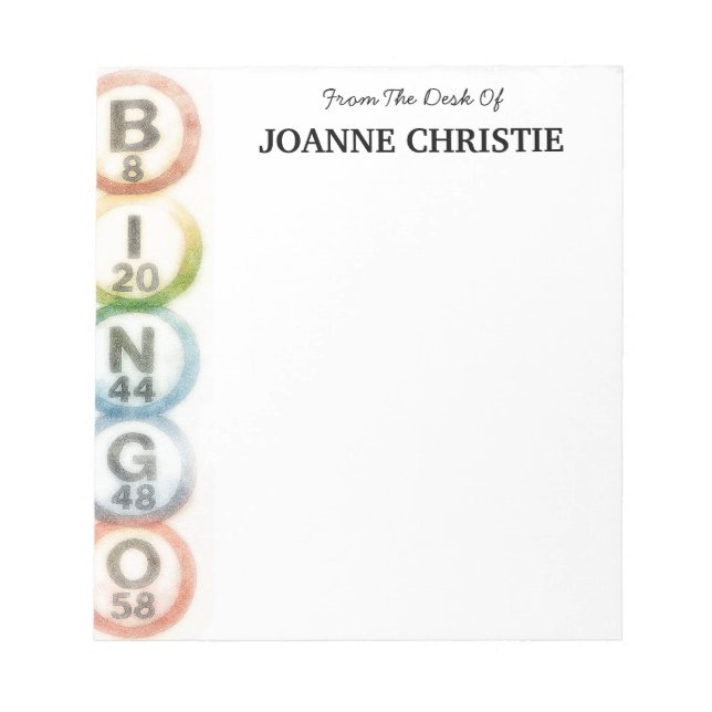 Bloco De Notas Bingo Balls Personalized Notepad (Frente)