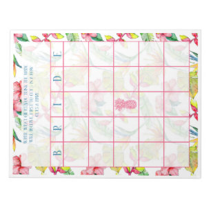 Bloco De Notas Bingo Chá de panela Tropical