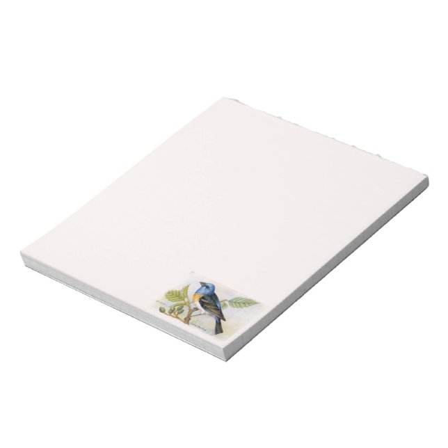 Bloco De Notas Bird Notepad de Lazuli Bunting (Invertido)