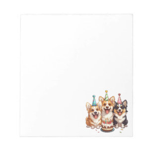 Bloco De Notas Birthday Corgi Dogs