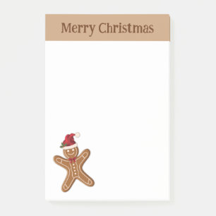 Bloco De Notas Biscoito de Natal de Gengibre Festivo Com Texto