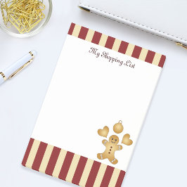 Bloco De Notas Biscoito de Natal Faixa Vermelha Homemem de gengib