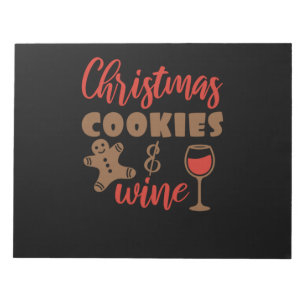 Bloco De Notas Biscoitos e vinhos de Natal