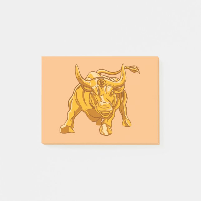 Bloco De Notas Bitcoin Logo Gold Bull (Frente)