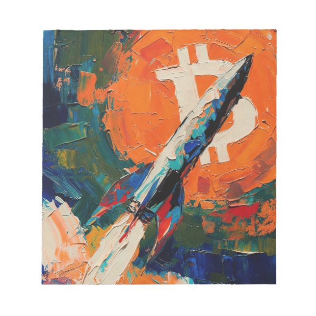 Bloco De Notas "Bitcoin Moon" Pintura a Óleo #3 (Frente)