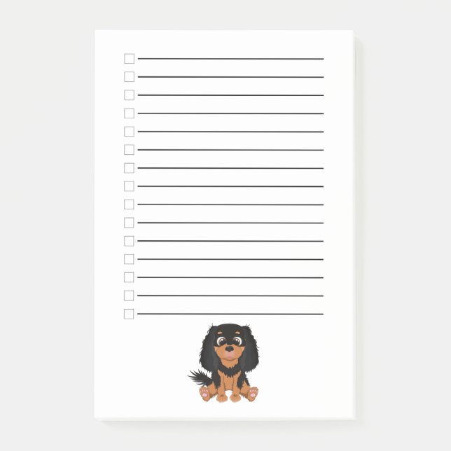 Bloco De Notas Black and Tan Cavalier King Charles Spaniel     (Frente)