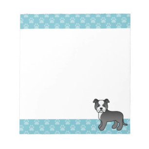 Bloco De Notas Black And White Staffordshire Bull Terrier Dog