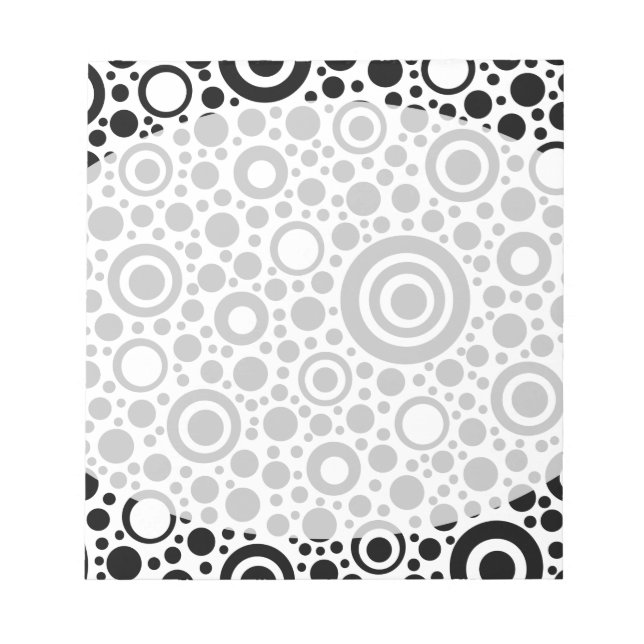 Bloco De Notas Black Dots & Circle Pattern + your text & backgr. (Frente)