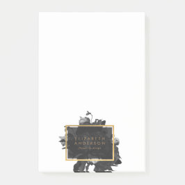 Bloco De Notas Black Dourado Rose Bouquet Business