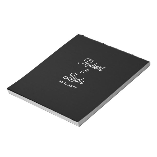 Bloco De Notas Black Minimal Personalized Custom Notes Notepad (Invertido)