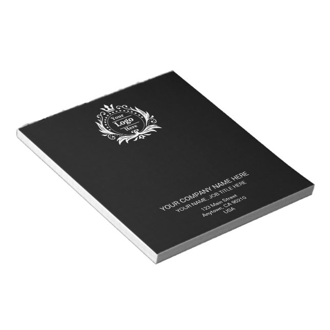 Bloco De Notas Black Modern Business Professional Custom Notes (Inclinado)