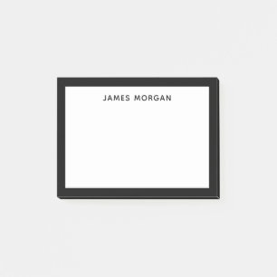 Bloco De Notas Black Modern Name Professional
