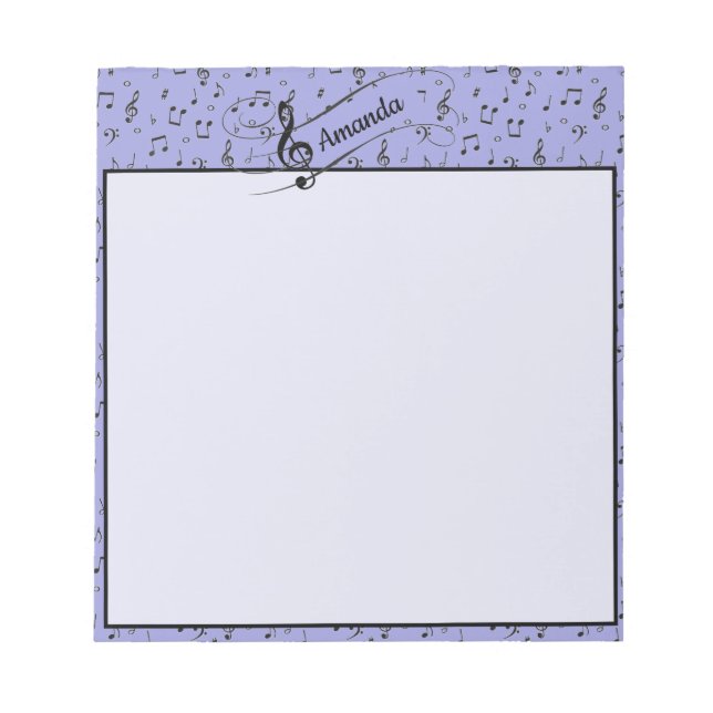 Bloco De Notas Black Musical personalizado (Frente)