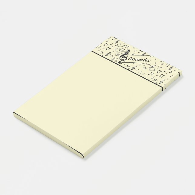 Bloco De Notas Black Musical personalizado  (Inclinado)
