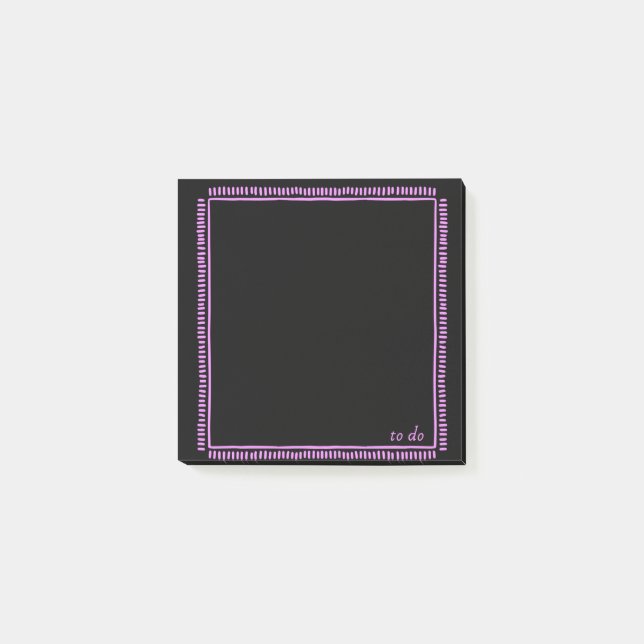 Bloco De Notas Black Notes with Fluorescent Pink Border (Frente)