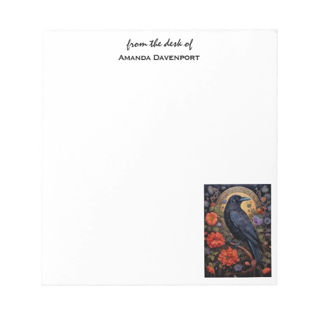 Bloco De Notas Black Raven Dark Gothic (Frente)