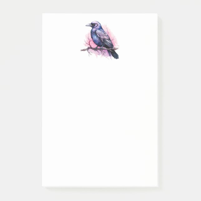 Bloco De Notas Black Raven em uma Ilustração de Ramificação (Frente)