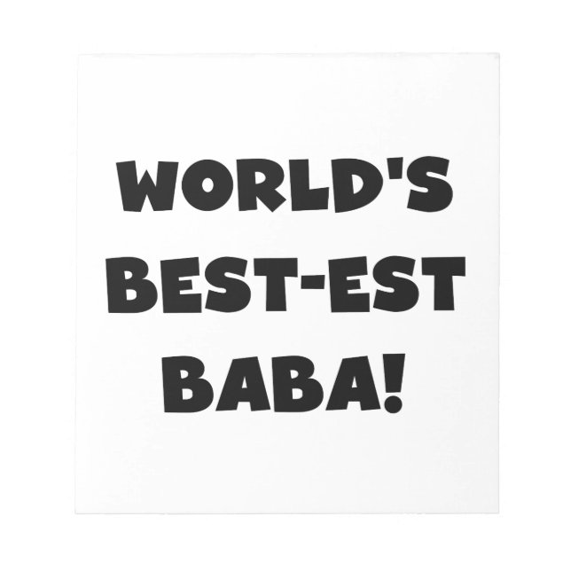Bloco De Notas Black Text Best Baba T-shirts e presentes (Frente)