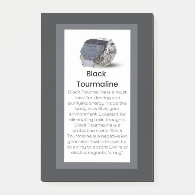 Bloco De Notas Black Tourmaline Crystal Significa Jewelry Display (Frente)