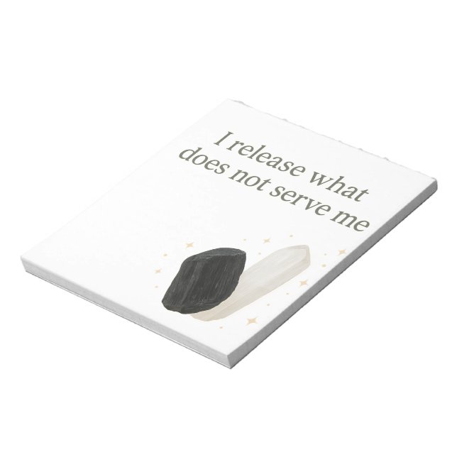 Bloco De Notas Black Tourmaline e Selenite Crystal Affirmation (Invertido)