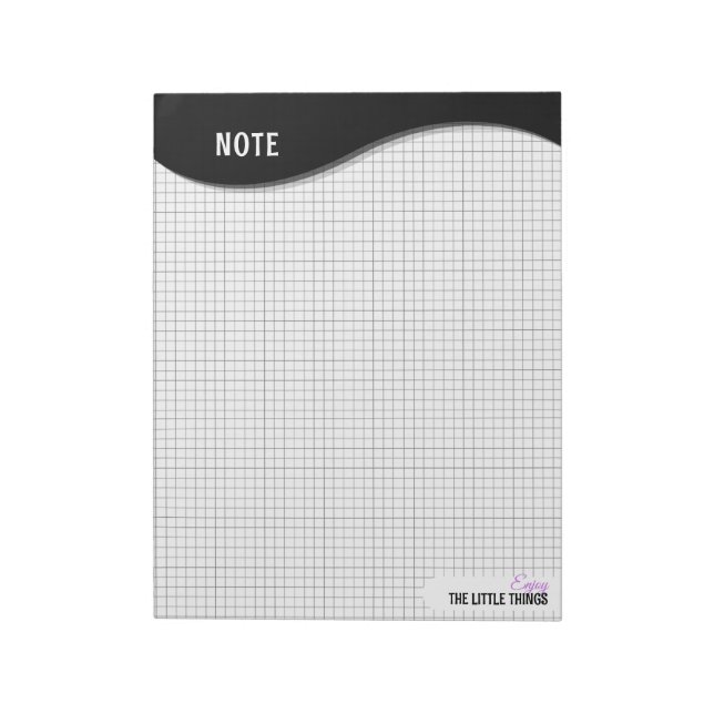 Bloco De Notas Black Wave "Aproveite as Pequenas Coisas" Grid Dot (Invertido)