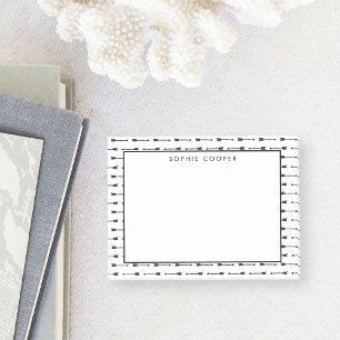 Bloco De Notas Black & White Arrows Personalized Sticky Notes