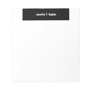 Bloco De Notas Black White Bold Name Plain Professional Modern