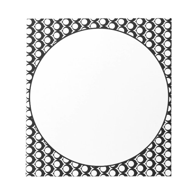 Bloco De Notas Black White Modern Geometric Art Deco (Frente)