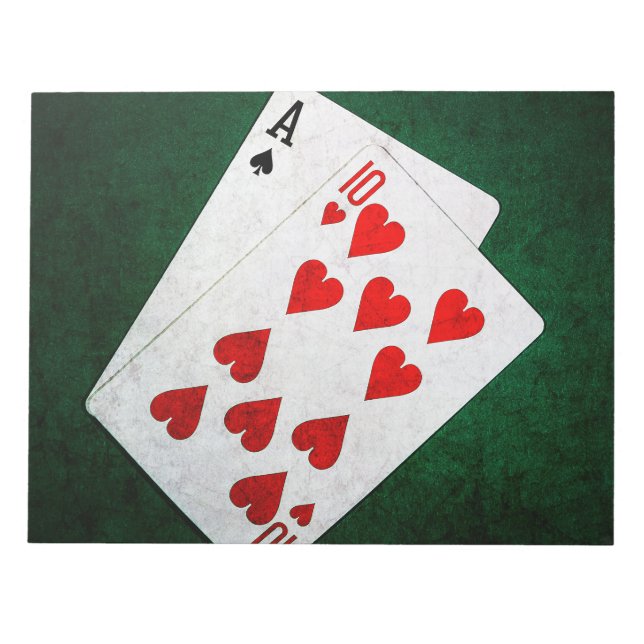 Bloco De Notas Blackjack 21 ponto - Ace, Dez (Frente)