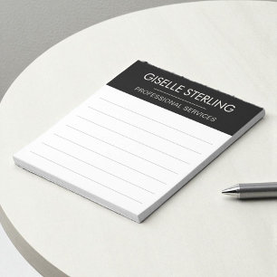 Bloco De Notas Blanco Preto Minimal Profissional Moderno Negócios