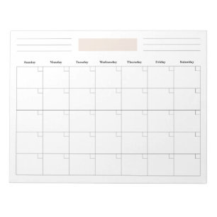 Bloco De Notas Blank Monthly Calendar Planner