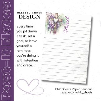 Bloco De Notas Blessed Cross Lined 3M Notas Post-it®