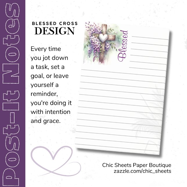 Bloco De Notas Blessed Cross Lined 3M Notas Post-it® (Criador carregado)
