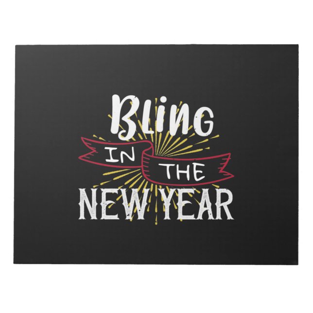 Bloco De Notas Bling No Ano Novo (Frente)